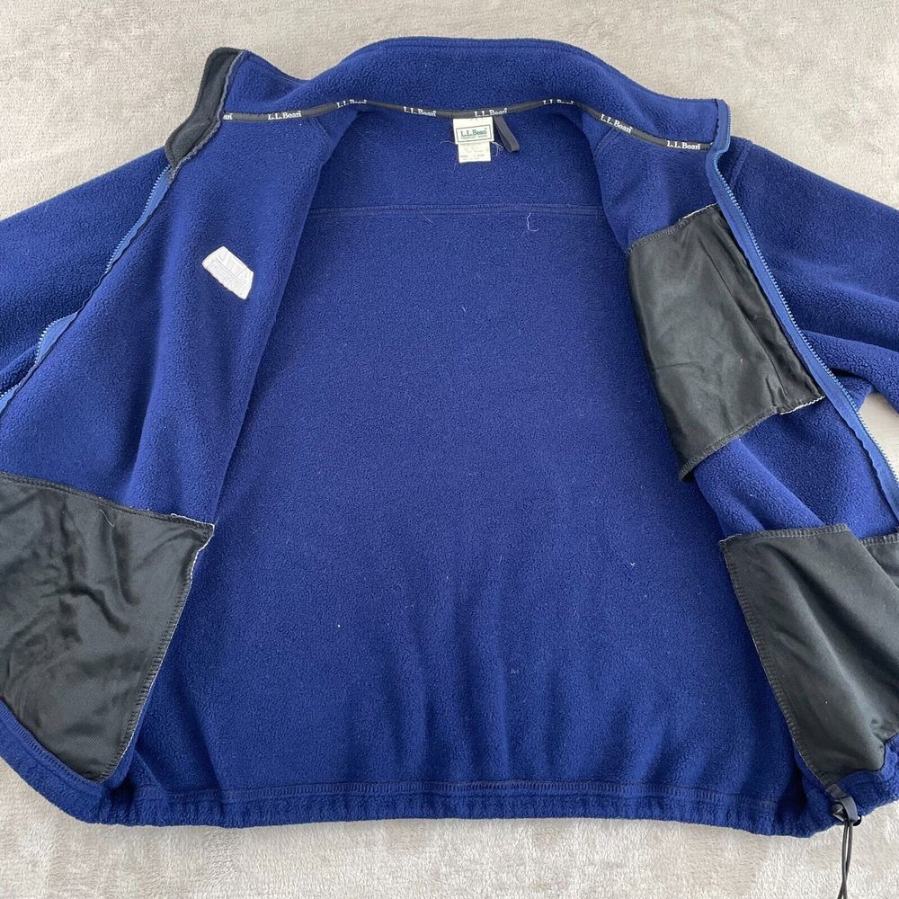 Vintage LL Bean Mountain Deep Pile Fleece Jacket Blue Men XL Full Zip 90's Logo‎ - Picture 8 of 12